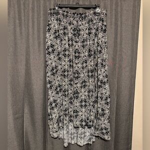 Torrid Floral Black and White Midi Skirt